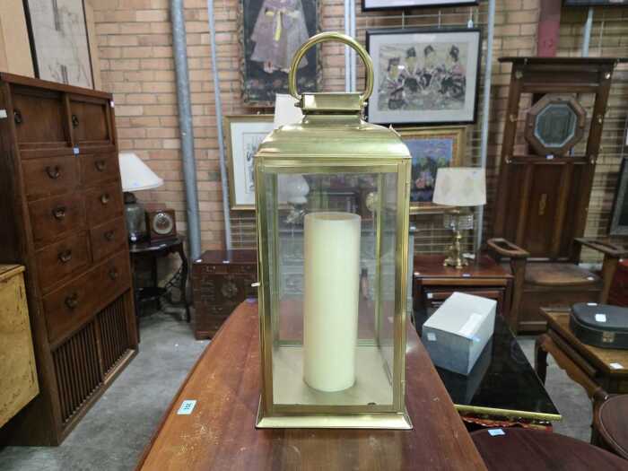 Glass panelled candle lantern