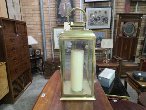 Glass panelled candle lantern