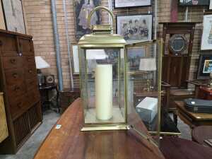 Glass panelled candle lantern - 2