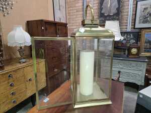 Glass panelled candle lantern - 3