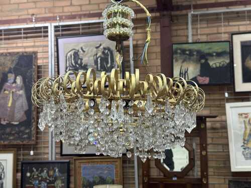 Three crystal-style chandeliers (See pictures)