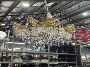 Three crystal-style chandeliers (See pictures) - 2