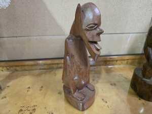 Three timber Oceanic carved figures - 3