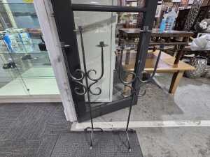 Pair of wrought iron floor candelabra