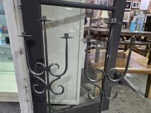 Pair of wrought iron floor candelabra - 2