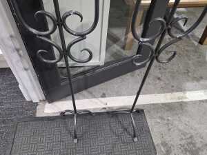 Pair of wrought iron floor candelabra - 3