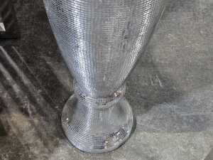 Mirror-encrusted pedestal with cosmic resin orb - 4