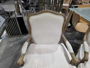 Pair of French Provincial cream armchairs - 4