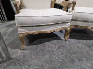 Pair of French Provincial cream armchairs - 5