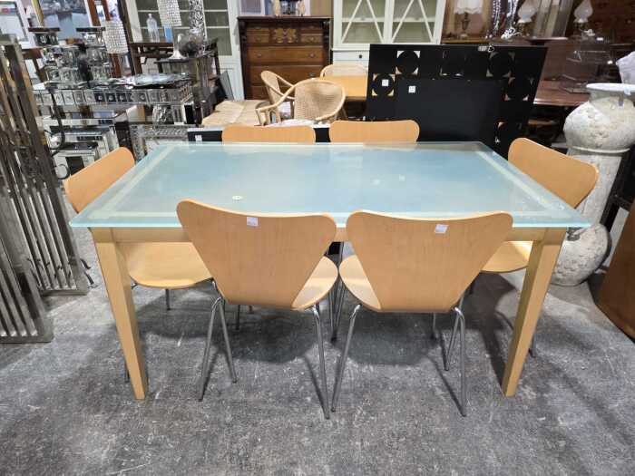 Seven-piece modern dining setting