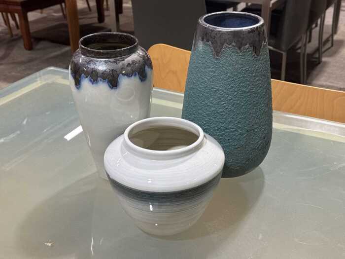 Three ceramic vases