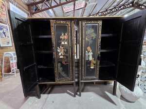 Pair of 20th-century Chinese black lacquer cabinets - 2
