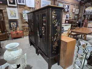 Pair of 20th-century Chinese black lacquer cabinets - 7