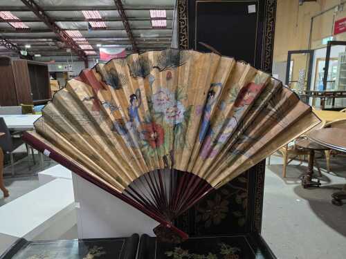 Hand-painted Oriental wall fan
