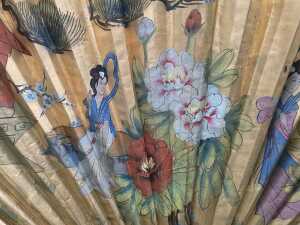 Hand-painted Oriental wall fan - 2