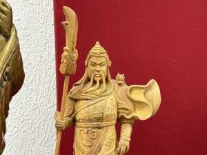 Two timber carved Chinese statues - 4