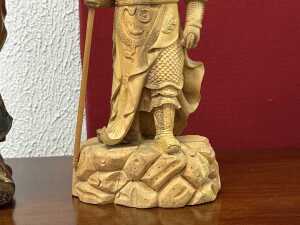Two timber carved Chinese statues - 5