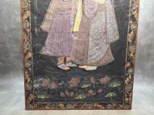 Traditional Indian painting of Radha Krishna. Hand-painted watercolour on silk - 3
