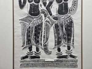 Cambodian Apsara temple rubbing. Charcoal on rice paper - 4