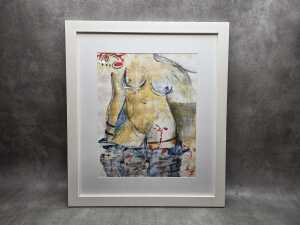 Ju Davies (?), nude torso. Mixed media collage