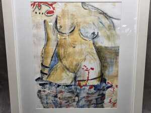 Ju Davies (?), nude torso. Mixed media collage - 2