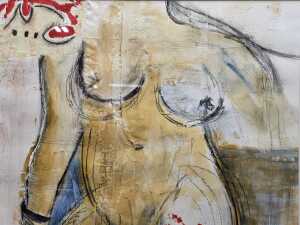 Ju Davies (?), nude torso. Mixed media collage - 4