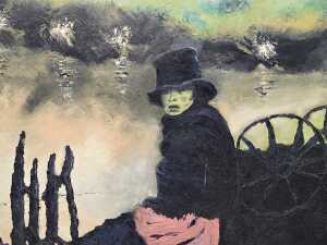 M. Thompson, wretched figure, 1979. Oil painting on board. - 2