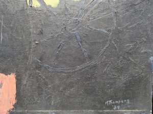 M. Thompson, wretched figure, 1979. Oil painting on board. - 3
