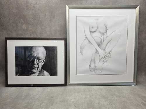 Two original drawings on paper by unknown artists