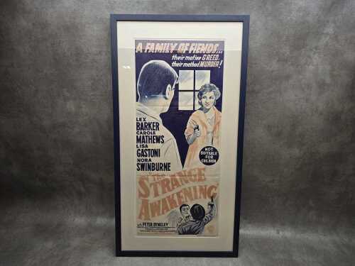 Framed 'The Strange Awakening' vertical movie poster