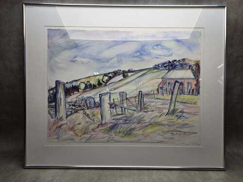 Betty Jungwirth, Back of Yallourn. Watercolour painting on paper