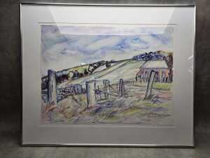 Betty Jungwirth, Back of Yallourn. Watercolour painting on paper