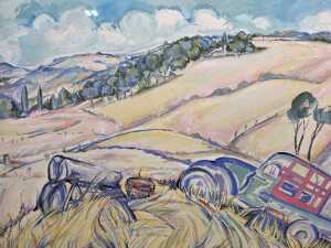 Betty Jungwirth, Yallourn, In Summer Grass. Gouache painting on paper - 2