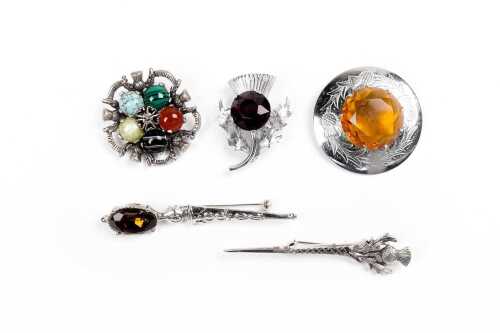 A collection of Scottish brooches