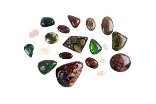 A collection of opals