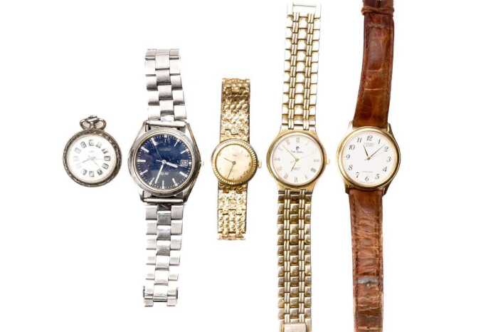 A group of five watches