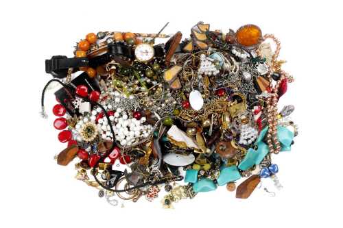 A collection of costume jewellery and watches