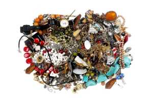 A collection of costume jewellery and watches