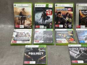 10 XBOX 360 battle games including Call of Duty Black Ops - 2