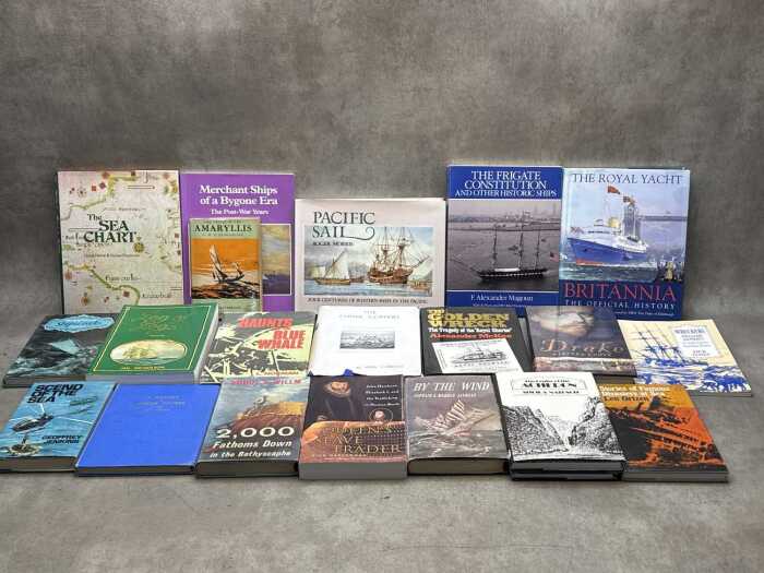 Maritime history books, including The Royal Yacht Britannia