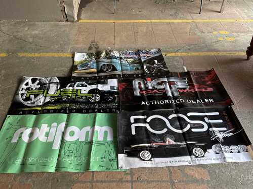 Automotive vinyl advertising banners for wheels