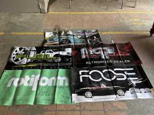 Automotive vinyl advertising banners for wheels