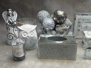 Silver-tone and shimmering modern decorative homewares - 2