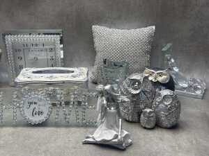 Silver-tone and shimmering modern decorative homewares - 3