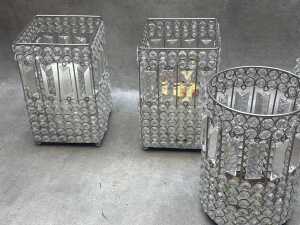 Glass-encrusted decorative candle lanterns - 3