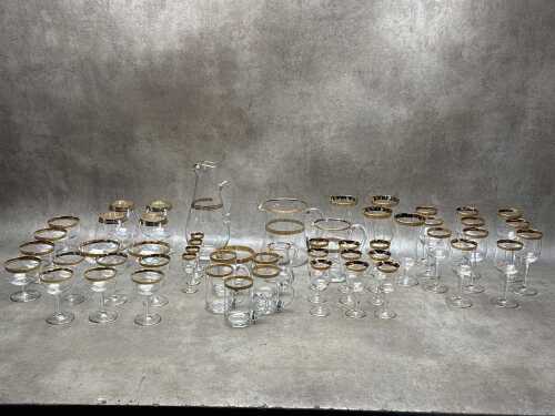 Astra Karel Bohemian glassware with gilded bands