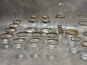 Astra Karel Bohemian glassware with gilded bands - 2
