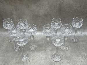Set of ten crystal hock glasses - 2
