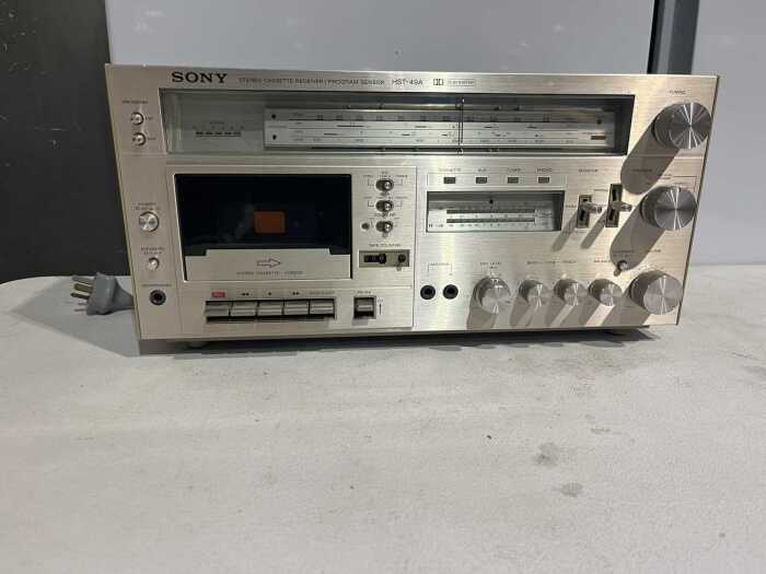 Sony HST-49A stereo cassette receiver, silver face, c1978
