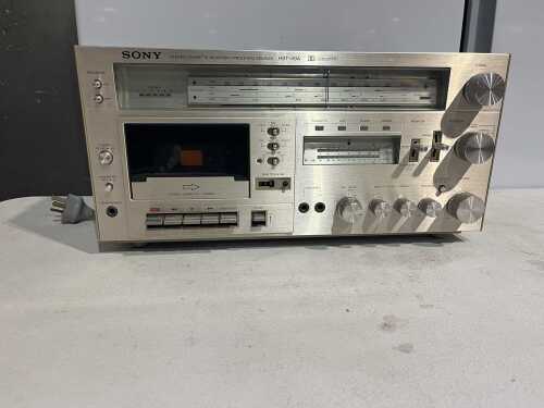 Sony HST-49A stereo cassette receiver, silver face, c1978